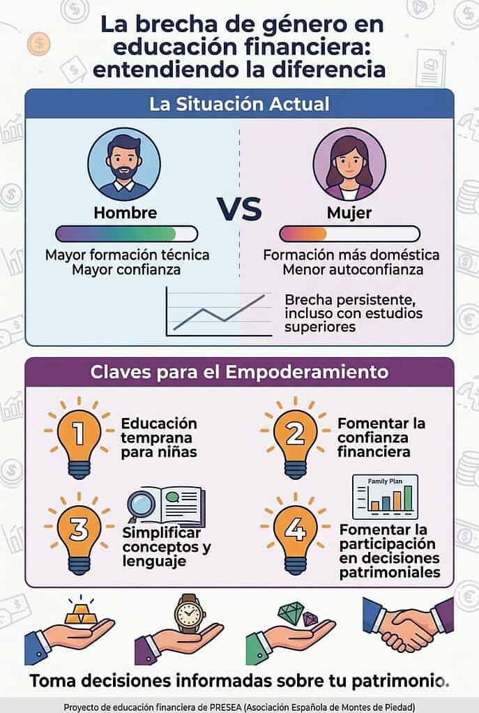 Presea - Infografico - La brecha de genero en la educacion financiera